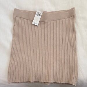Abercrombie and Fitch Ribbed skirt 
bodycon stretch knit tan MEDIUM